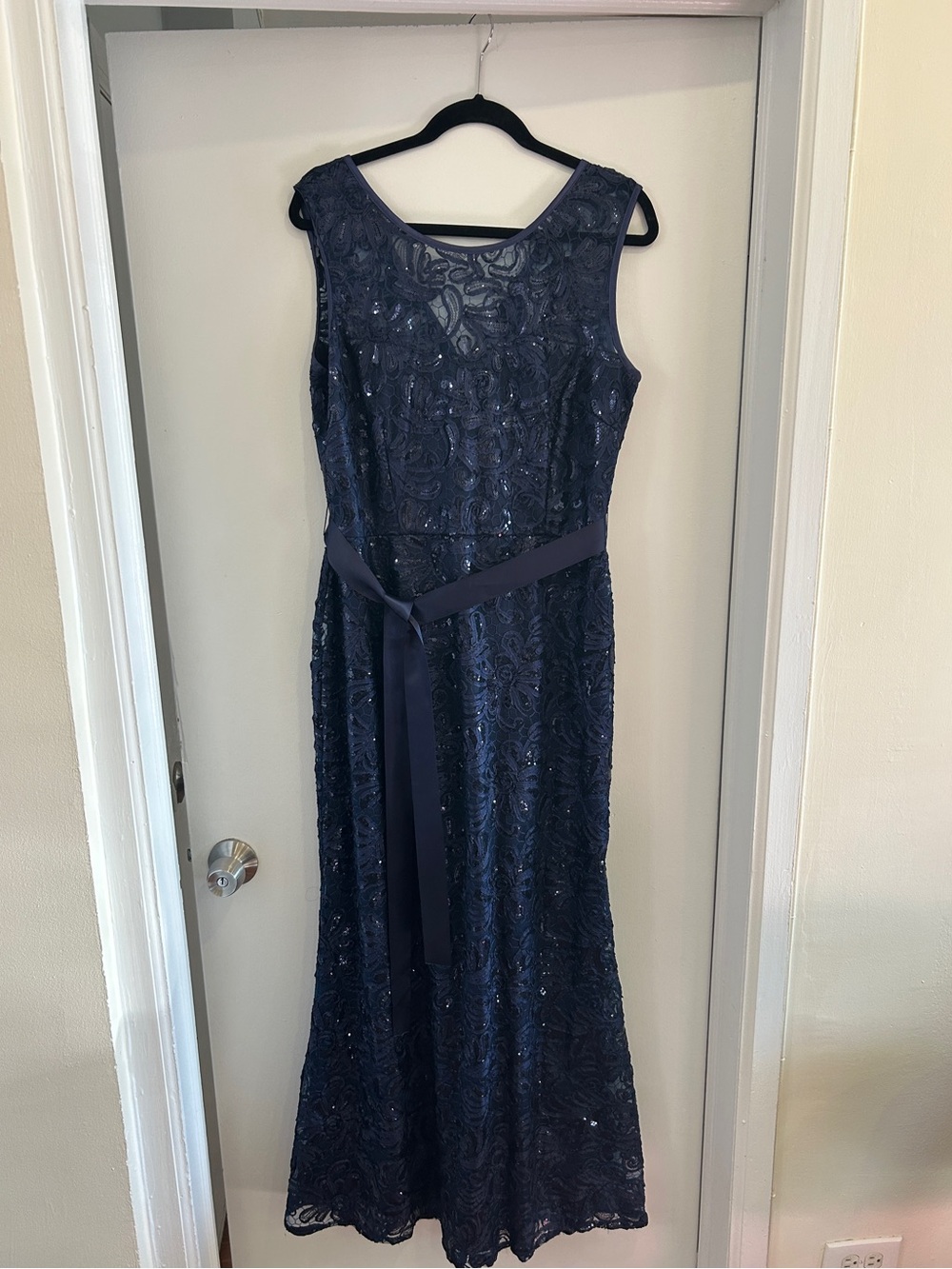 Betsy & Adam lace sequin gown size 14